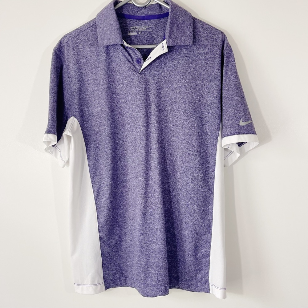 Nike Golf Polo Shirt, Purple and White, M